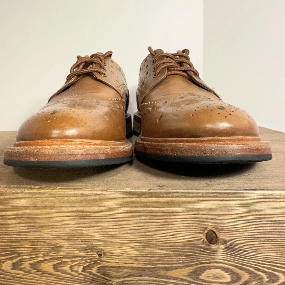 VTG Samuel Windor Oxford Shoes Mens 5.5 US 38 EU Brown Leather Brogue Academia